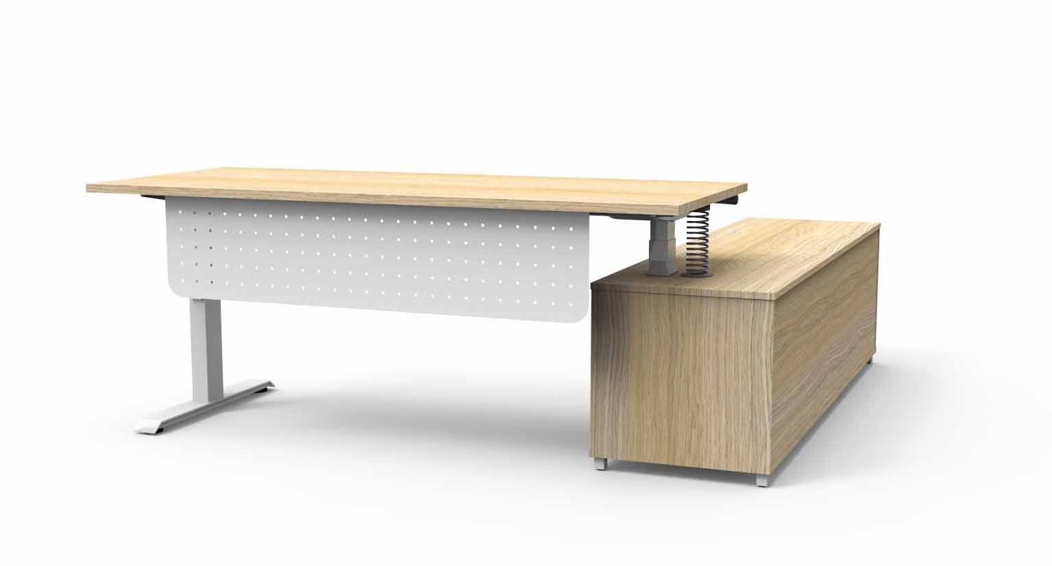 Boost+ Height Adjustable Executive Desk - with Modesty